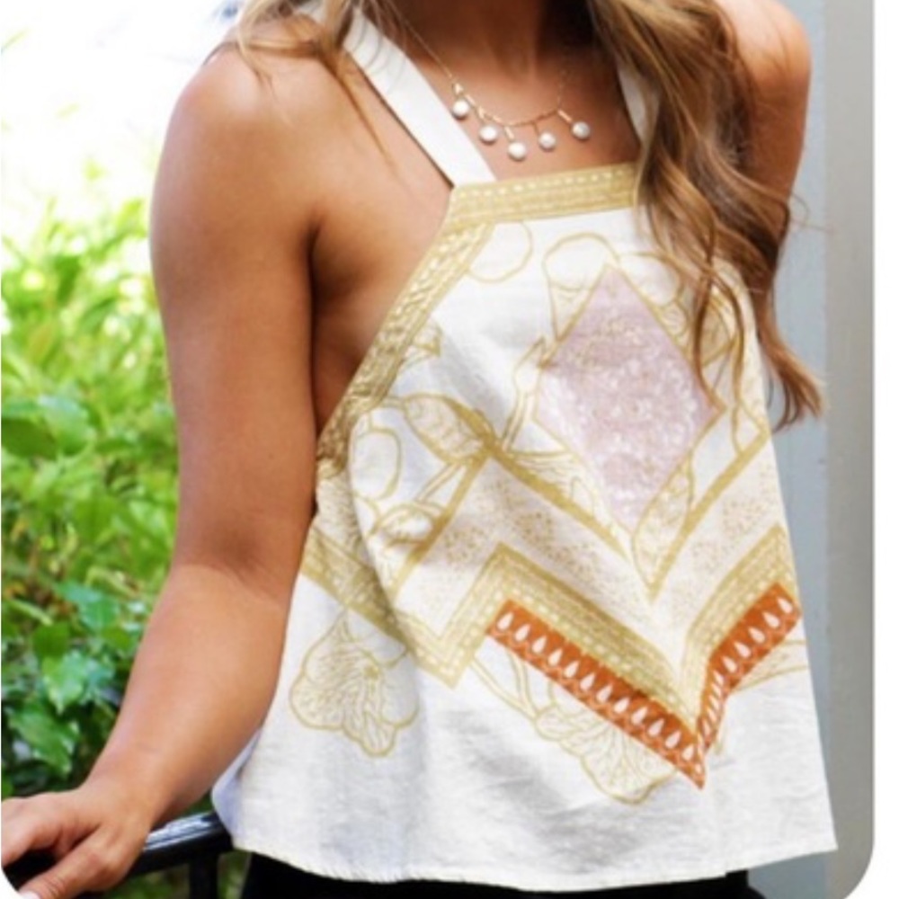 free people cool cabana tank. tie in the back. work once.